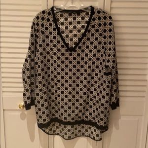 Black & White checked Tibi Blouse